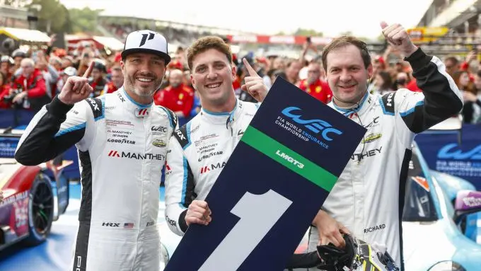 FIA World Endurance Championship (WEC) Imola Porsche Foto 3 Manthey winnaars GT3 Richard Liets, Ryan Hardwick en Riccardo Pera