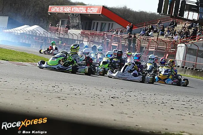 Mick Blankespoor aan kop in de KA100-klasse in Frankrijk en bij IAME Series Benelux