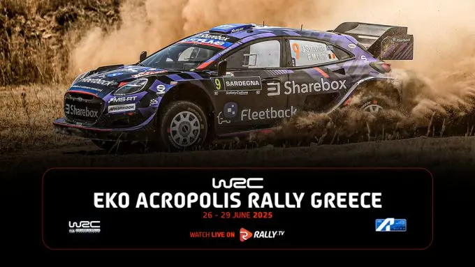 FIA WRC EKO Acropolis Rally 2025 event banner