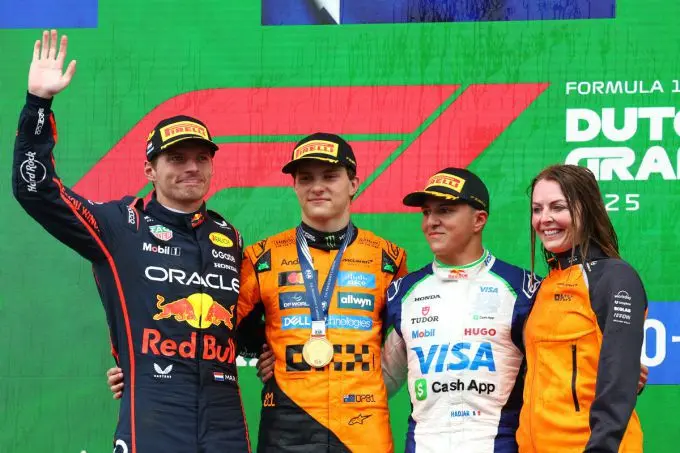 Max Verstappen, Oscar Piasrti en Isack Hadjar FORMULA 1 HEINEKEN DUTCH GRAND PRIX