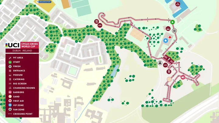 Karte 2023 Dublin CX World Cup