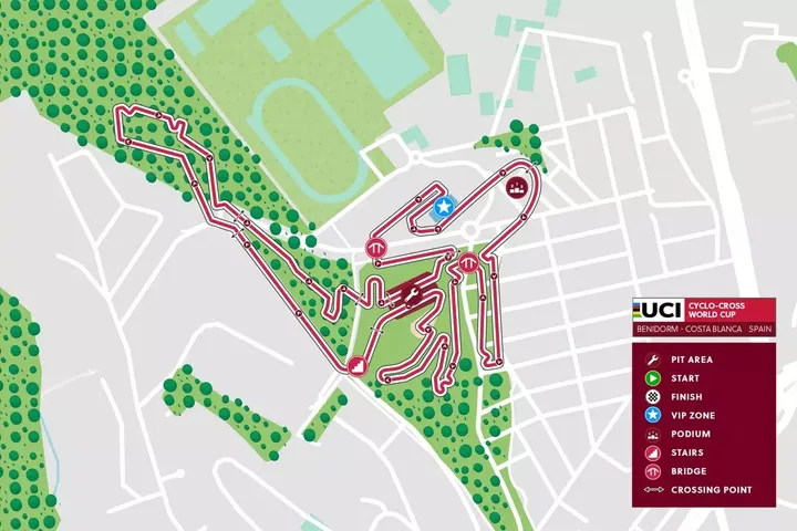 Karte Cyclocross Benidorm 2024 schematischer Rundkurs&amp;lt;br&amp;gt;