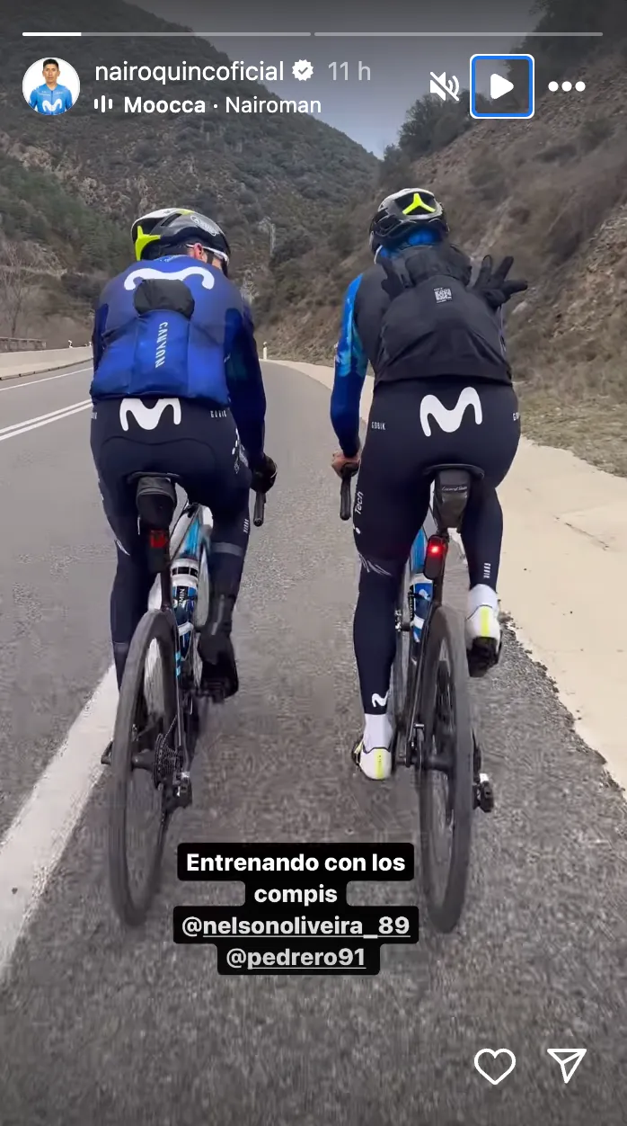 Bild Movistar Team beim Training<br>