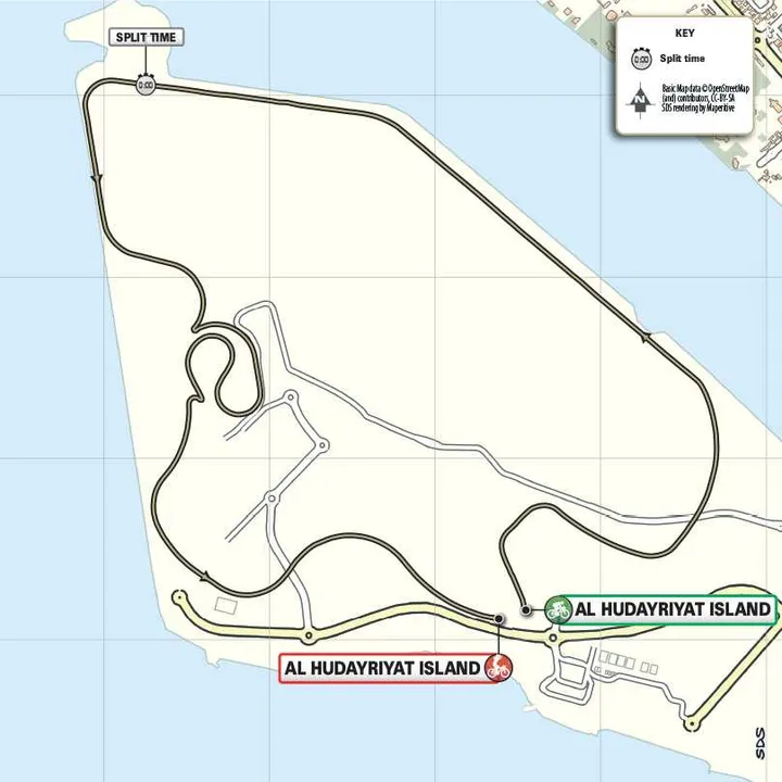 Karte UAE Tour 2024 Etappe  2 schematische Route<br>