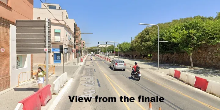 Bild Zielbereich, geschmälerte, gerade Straße<br>