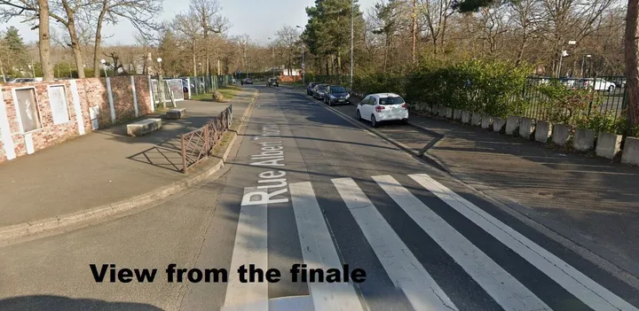 Bild Zielbereich normale, gerade Straße.<br>