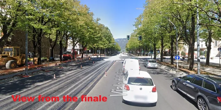 Bild Zielbereich, breite, gerade Straße<br>