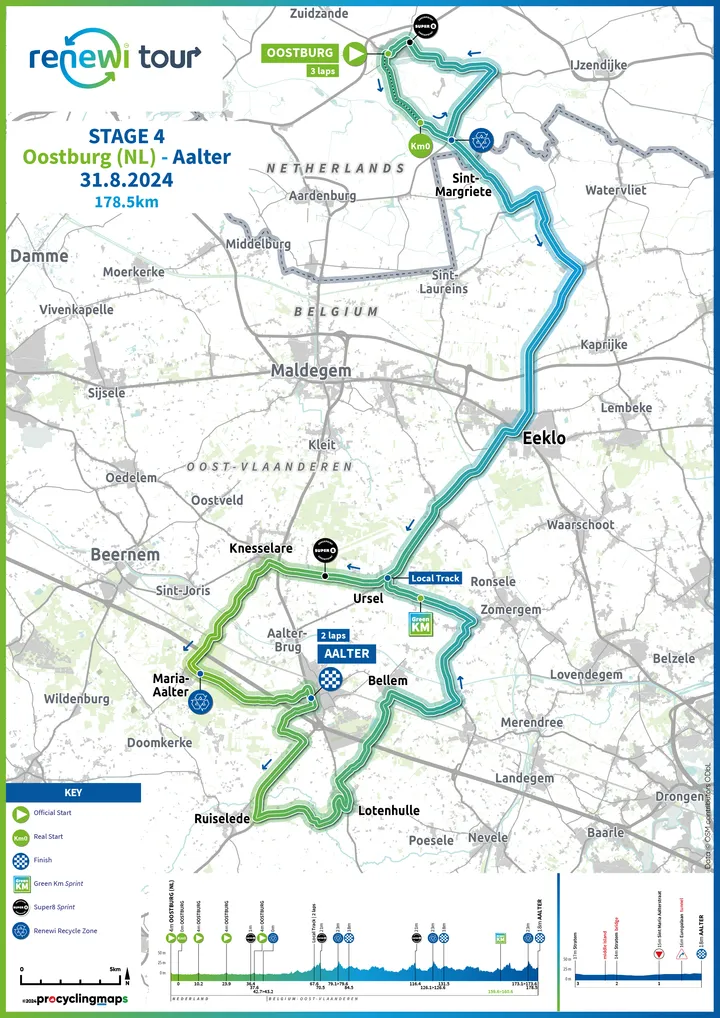 Karte Renewi Tour 2024 Etappe 4