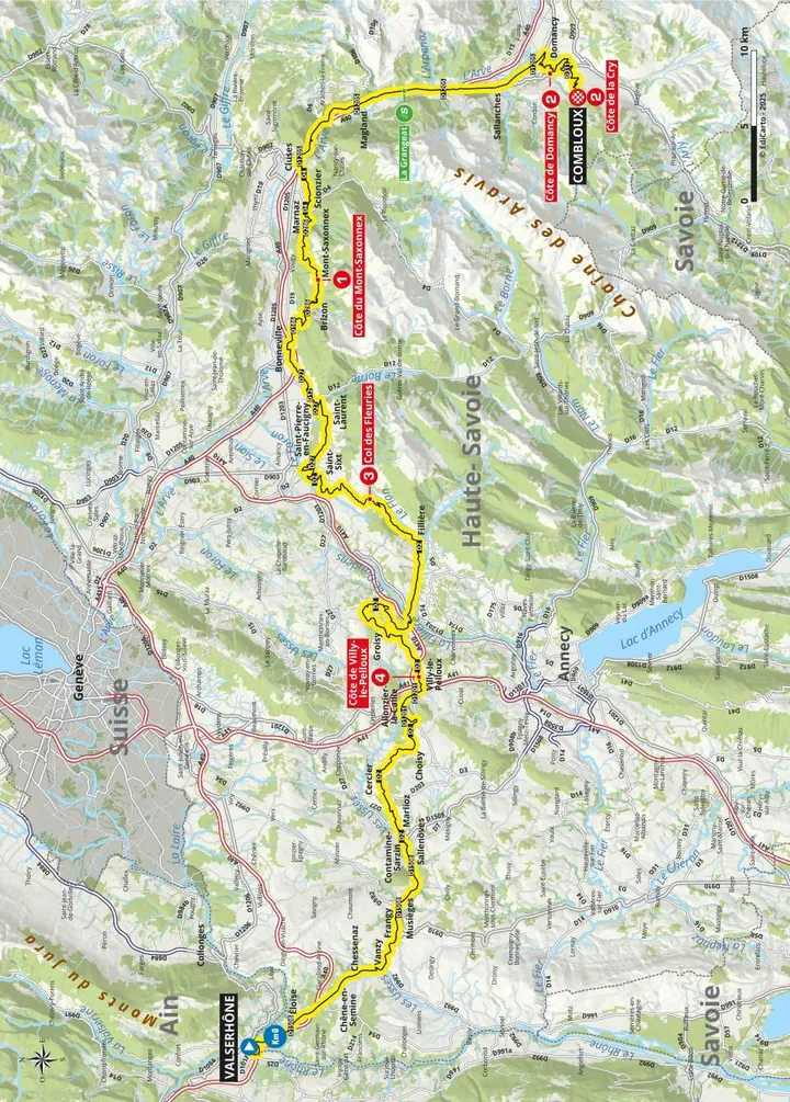 Karte Criterium du Dauphiné 2025 Etappe 6