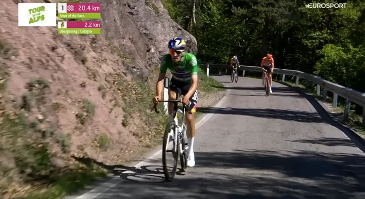 Pellizzari fährt auf der Schlussetappe der Tour of the Alps 2026 Arensman und Bernal davon