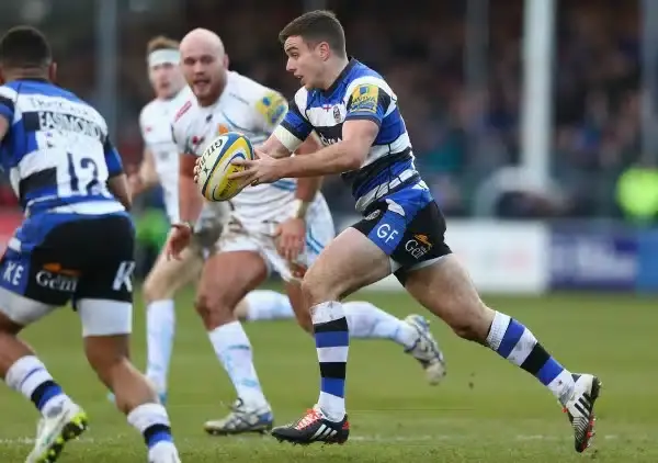 of Bath of Exeter during the Aviva Premiership match between Bath Rugby and Exeter Chiefs at the Recreation Ground on December 27, 2014 in Bath, England.