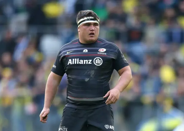 SAINT-ETIENNE, FRANCE - APRIL 18: Jamie George of Saracens looks on during the European Rugby Champions Cup semi final match between ASM Clermont Auvergne and Saracens at Stade Geoffroy-Guichard on April 18, 2015 in Saint-Etienne, France. (Photo by David 