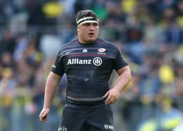SAINT-ETIENNE, FRANCE - APRIL 18: Jamie George of Saracens looks on during the European Rugby Champions Cup semi final match between ASM Clermont Auvergne and Saracens at Stade Geoffroy-Guichard on April 18, 2015 in Saint-Etienne, France. (Photo by David 