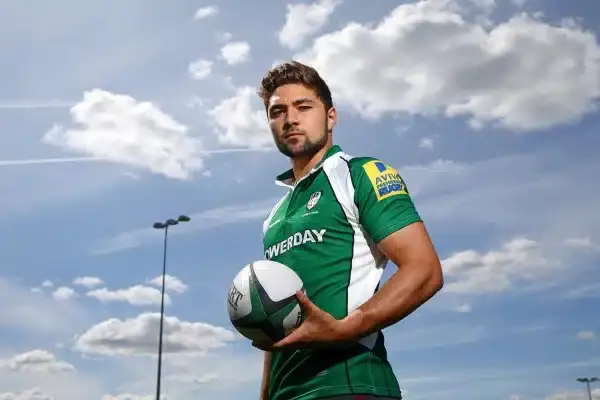 SUNBURY, ENGLAND - AUGUST 17: Tom Fowlie of London Irish poses for a portrait at the photocall held at the Hazelwood Centre on August 17, 2015 in Sunbury, England. (Photo by Jordan Mansfield/Getty Images)
