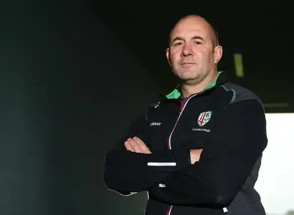 SUNBURY, ENGLAND - SEPTEMBER 16: Head coach of London Irish Tom Coventry poses for photos during the London Irish media session at Hazelwood Centre on September 16, 2015 in Sunbury, England. (Photo by Tom Dulat/Getty Images)
