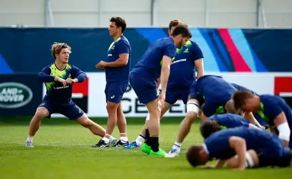 *** during a training session at Dulwich College on October 6, 2015 in London, United Kingdom.