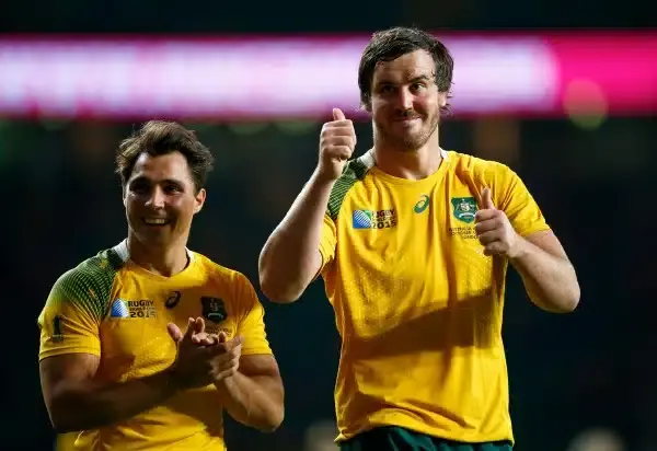 during the 2015 Rugby World Cup Pool A match between Australia and Wales at Twickenham Stadium on October 10, 2015 in London, United Kingdom.