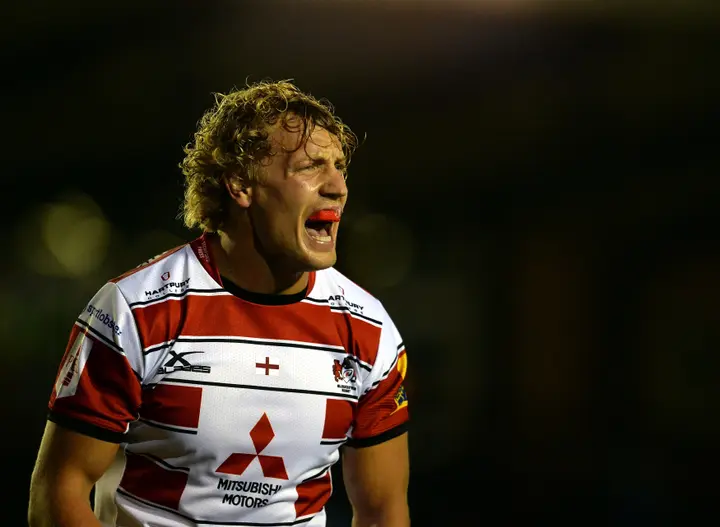 NEWCASTLE UPON TYNE, ENGLAND - OCTOBER 16: Billy Twelvetrees of Gloucester reacts during the Aviva Premiership match between Newcastle Falcons and Gloucester at Kingston Park on October 16, 2015 in Newcastle upon Tyne, England. (Photo by Nigel Roddis/Gett