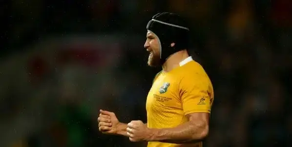LONDON, ENGLAND - OCTOBER 18: Matt Giteau of Australia celebrates victory after the 2015 Rugby World Cup Quarter Final match between Australia and Scotland at Twickenham Stadium on October 18, 2015 in London, United Kingdom. (Photo by Dan Mullan/Getty Ima
