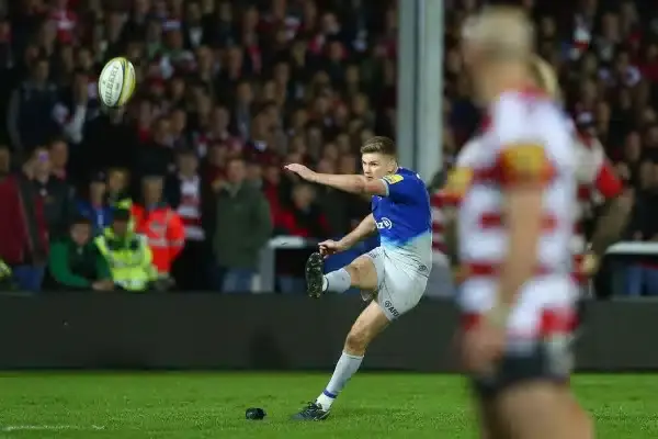 during the Aviva Premiership match between Gloucester and Saracens at Kingsholm Stadium on October 23, 2015 in Gloucester, England.