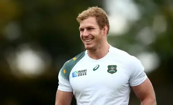 LONDON, ENGLAND - OCTOBER 24: David Pocock of Australia smiles during the Australia Captain's Run ahead of the 2015 Rugby World Cup Semi Final against Argentina at The Lensbury Hotel on October 24, 2015 in London, United Kingdom. (Photo by Dan Mullan/Gett