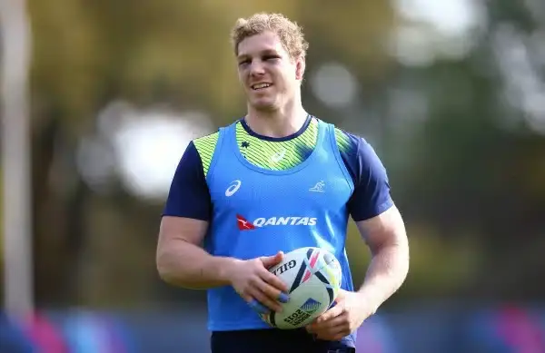 LONDON, ENGLAND - OCTOBER 27: David Pocock of Australia looks on during a training session at The Lensbury Hotel on October 27, 2015 in London, United Kingdom. (Photo by Dan Mullan/Getty Images)