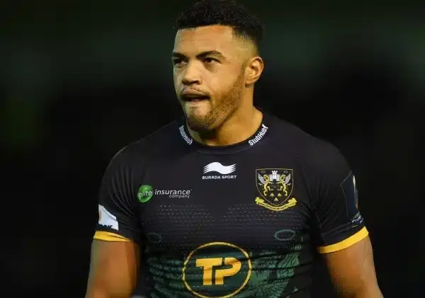 NORTHAMPTON, ENGLAND - NOVEMBER 14: Luther Burrell of Northampton looks on during the European Rugby Champions Cup Pool 3 match between Northampton Saints and Scarlets at Franklin's Gardens on November 14, 2015 in Northampton, England. (Photo by Shaun Bot