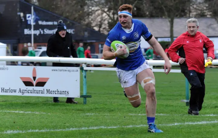 Dan Elsom playing for Bishop's Stortford RFC