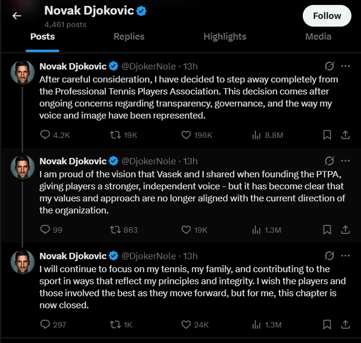 Novak Djokovic X