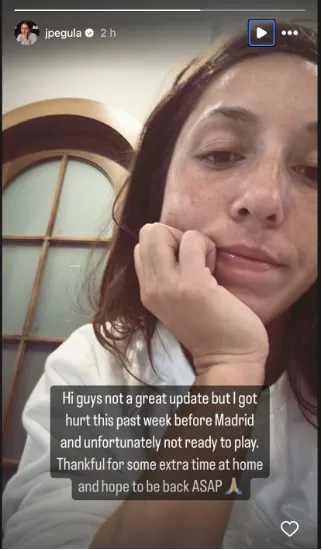 Jessica Pegula not ready to play Madrid yet.