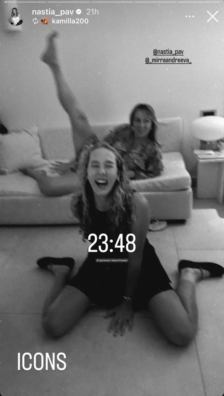 Pavlyuchenkova Instagram stories