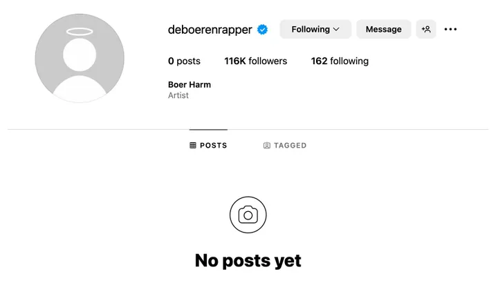 Leeg op Instagram