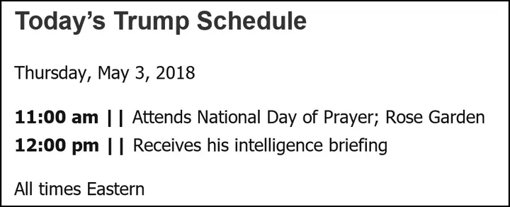 blog trump schedule 2018 05 03