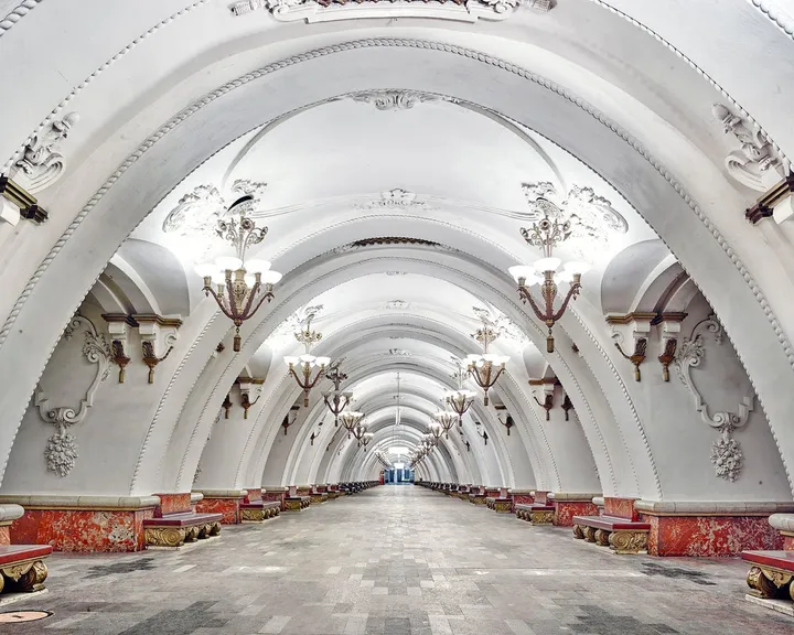 during the time of the soviet union many citizens struggled in communal housing properties above ground still the underground system was spared no expense