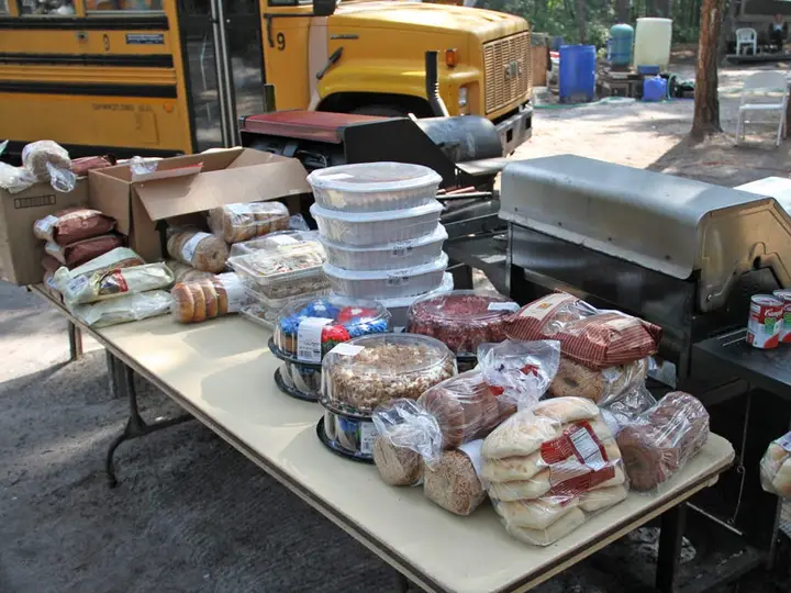 food comes in sporadically like these baked goods from a local grocery store