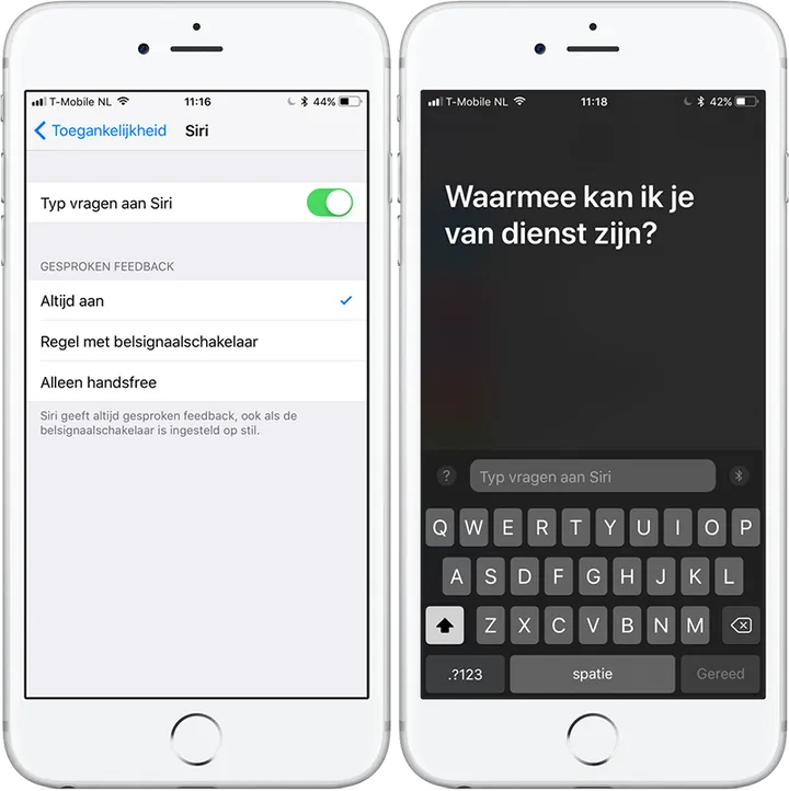 siri ios 11 typen