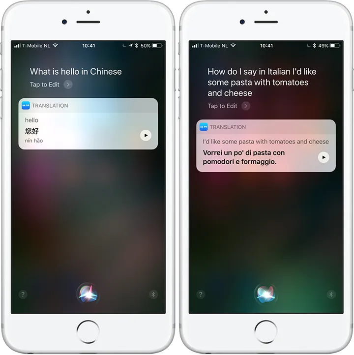 siri ios 11 vertalingen