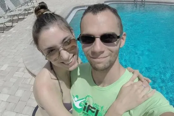 skydiver and wife