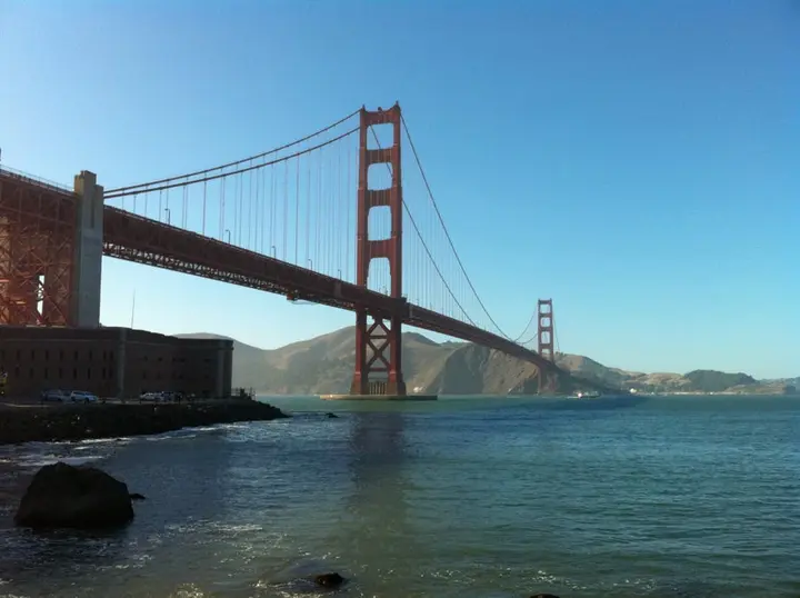 the golden gate bridge in late afternoon