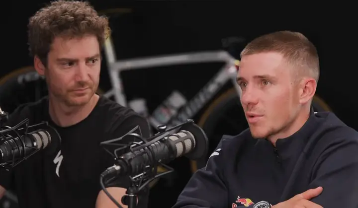 Remco Evenepoel tijdens een interview
