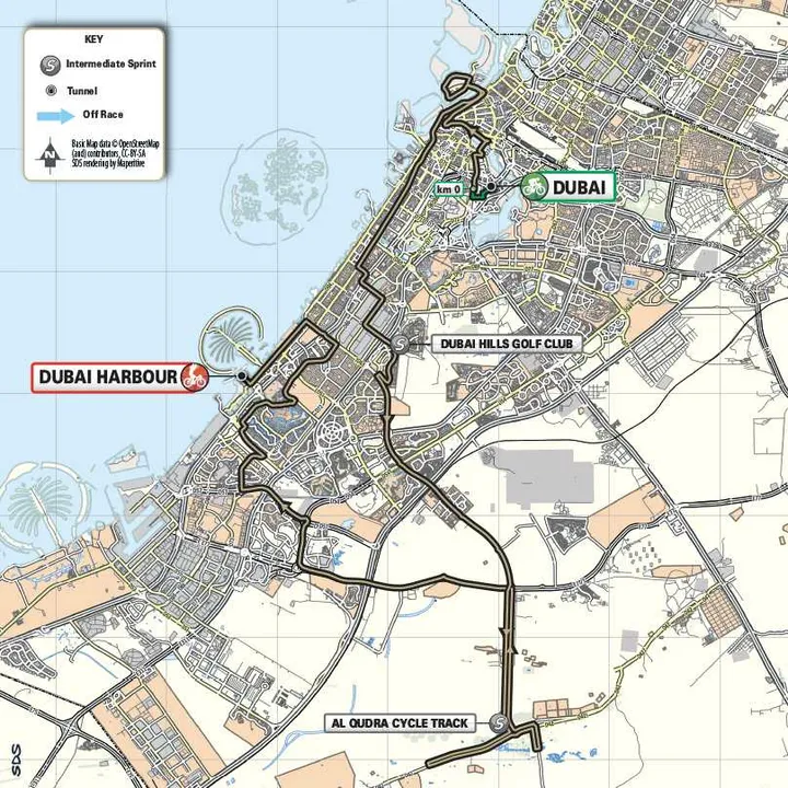 Kaart UAE Tour 2024 etappe 4&nbsp;&nbsp;