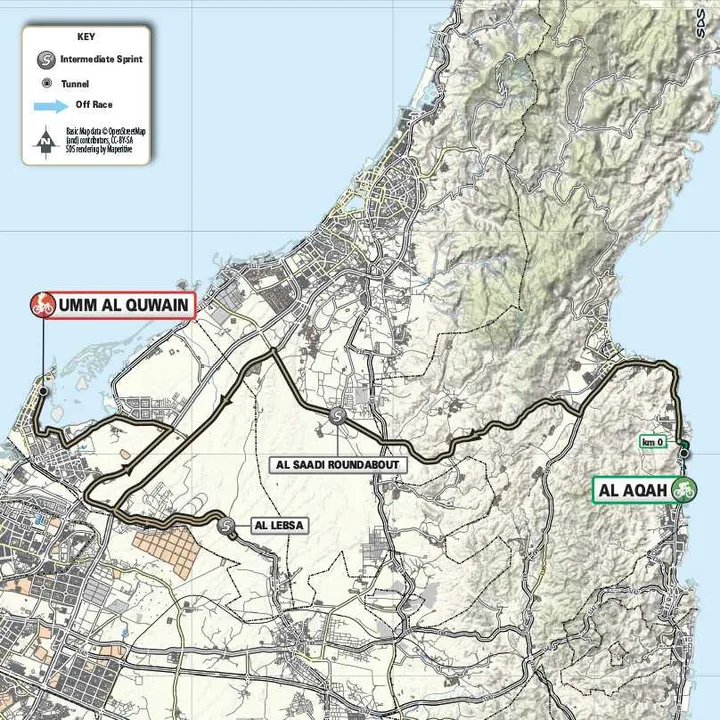 Kaart UAE Tour 2024 etappe 5&nbsp;&nbsp;