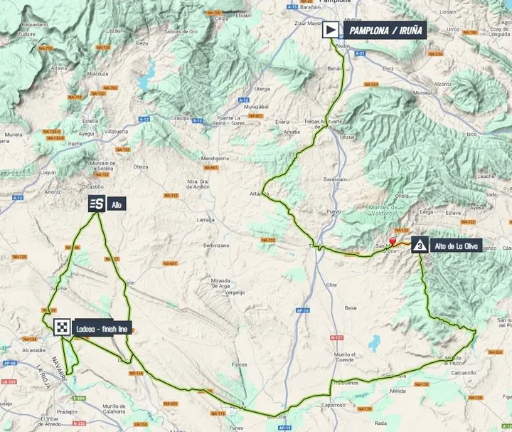 Kaart Itzulia Baskenland 2025 etappe 2&nbsp;