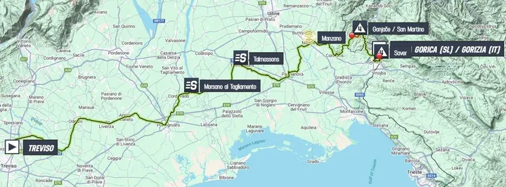 Kaart Giro d'Italia 2025 etappe 14