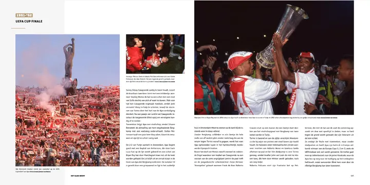<i>In het boek is er ook uitgebreid aandacht voor de verhalen achter bijzondere wedstrijden van Ajax.</i>