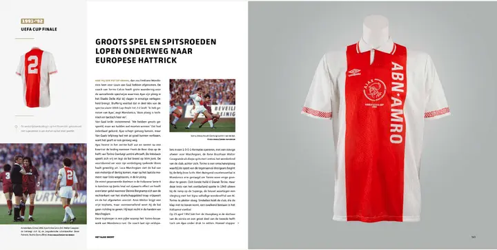 <i>De pagina's over het shirt dat gedragen werd tijdens de finale van de UEFA Cup in 1992.</i>