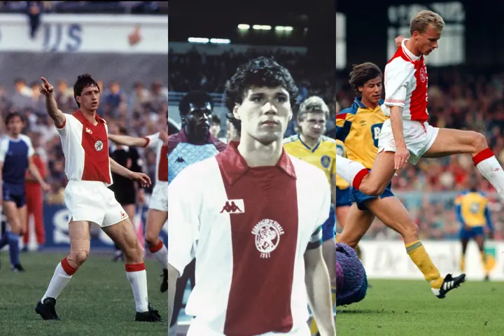Johan Cruijff, Marco van Basten en Dennis Bergkamp. Samen goed voor 528 doelpunten in Ajax 1. Moeten we nog meer zeggen?