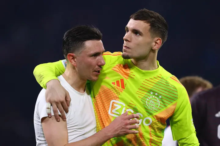 Jay Gorter mocht voor het eerst sinds oktober 2023 weer keepen in Ajax 1.