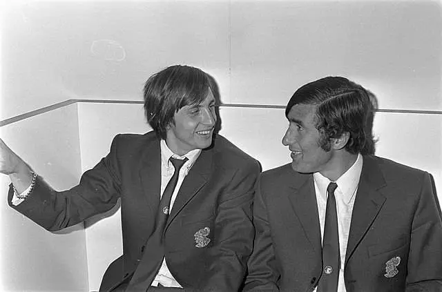 Johan Cruijff en Sjaak Swart in dienst van Ajax.&nbsp;