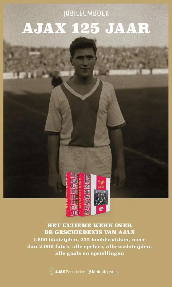 Sjaak Swart signeert zaterdag (in Bataviastad) en maandag (in Amstelveen) het boek 'Ajax 125 jaar'.